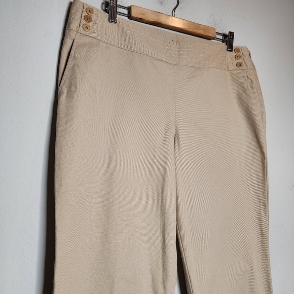 Talbots tan straight leg high rise pants. 28" inseam. - Picture 2 of 16